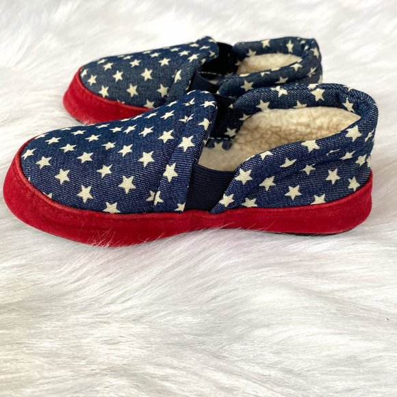 Acorn Kids Colby Denim Blue Star Slippers 12/13 - Picture 2 of 4